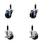 Service Caster 3'' Solid Poly Wheel Swivel 1'' Expanding Stem Caster Set 2 Brakes, 4PK SCC-EX20S314-SPUS-2-TLB-2-1 - alternate 1